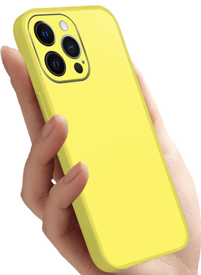 CATANES HiCool Glossy Hard TPU Case for iPhone 12 Pro - Full Coverage , Anti Finger Print , Anti Yellowing , Shockproof Slim Fit Design- Yellow - Image 4